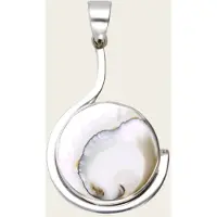 MOOYE ® - Collectie Zilveren Nautilus fragment schelp rond XL kettinghanger