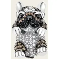 MOOYE ® - Collectie Zilveren Hond met zirkonia's gerhodineerd kettinghanger