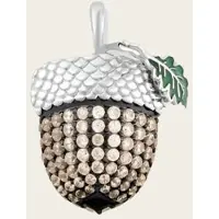 MOOYE ® - Collectie Zilveren Eikel hanger met los blaadje en zirkonia's