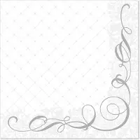 Papstar 50 Servetten ROYAL Collection 1/4 vouw 40 cm x 40 cm zilver Megan