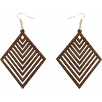Charme Bijoux Oorbellen-Ruiter-Bruin-9 cm- hout