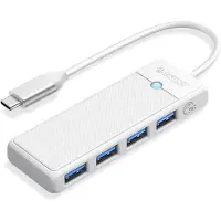 ORICO compacte USB-C hub | 4x USB-A | busgevoed | USB3.0 5 Gbps | wit | 0,15 meter