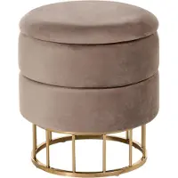 Beliani ELGIN - Poef - Taupe - 37 cm - Fluweel