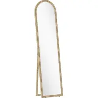 HOMCOM -Volledige Spiegel-PS, Gehard Glas-40x3,7x160cm-Beige