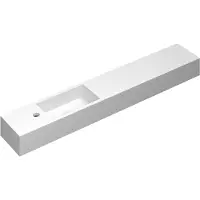 Ink Nice Time Fonteinplateau 120x20cm Polystone - Links - Met Kraangat - Mat Wit - 8718835075996 - Rechthoekig - Wastafels, Fonteinen, Vrijhangende