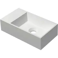 Ink Contra Fontein 40x22cm Cilindervormige Binnenbak - Zonder Kraangat - Links - Polystone Mat Wit - 8718835050634 - Rechthoekig - Wastafels,