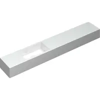 Ink Nice Time Fonteinplateau 120x20cm Polystone - Links - Zonder Kraangat - Glans Wit - 8718835075941 - Rechthoekig - Wastafels, Fonteinen,
