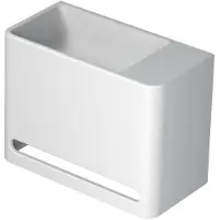 Ink Hangar Fontein 40x20cm Polystone - Rechts - Zonder Kraangat - Mat Wit - 8718835103187 - Rechthoekig - Wastafels, Fonteinen, Vrijhangende Fonteinen