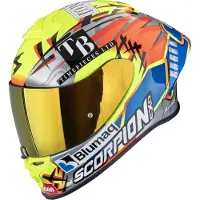Scorpion EXO-R1 Evo II Air Aron Misano Integraalhelm Zilver/Blauw/Geel XL