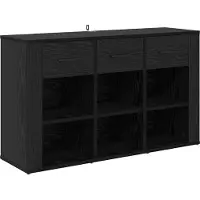 vidaXL Dressoir Zwart Eiken 100 x 30 x 59,5 cm Bewerkt hout