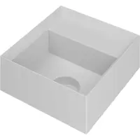 Ink Vice Fontein 27x27cm Polystone - Zonder Kraangat - Mat Wit - 8718835034344 - Vierkant - Wastafels, Fonteinen, Vrijhangende Fonteinen