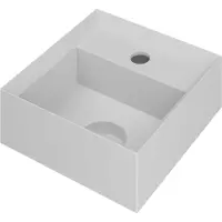 Ink Vice Fontein 27x27cm Polystone - Met Kraangat - Mat Wit - 8718835034382 - Vierkant - Wastafels, Fonteinen, Vrijhangende Fonteinen