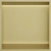 Hotbath &More Inbouwnis 30x30x10cm - Met Frame - LED Verlichting - Geborsteld Messing PVD - RVS - Vierkant - Accessoires, Inbouw/opbouw nissen - 8721264694973