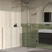 Brauer Void Inloopdouche 80x200cm - Geborsteld RVS PVD - Veiligheidsglas - Douche, Douchewanden, Inloopdouche, Vaste Wand - 8720359357908