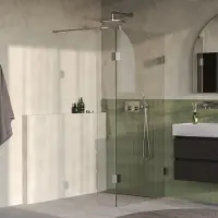 Brauer Void Inloopdouche 100x200cm - Zijwand 40cm - Geborsteld RVS PVD - Veiligheidsglas - Douche, Douchewanden, Inloopdouche, Vaste Wand Met Zijwand - 8720359357182