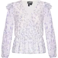 Dreimaster Blouse lila / lavendel / wit