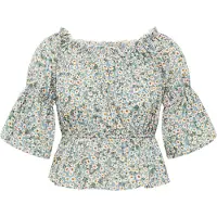 Mymo Blouse blauw / oranje / wit