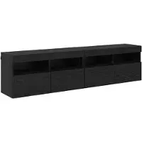 vidaXL TV Wandkasten 2 st Zwart Eiken Bewerkt hout