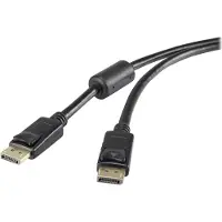 Renkforce DisplayPort Aansluitkabel DisplayPort-stekker, DisplayPort-stekker 3.00 m Zwart UHD 4K @ 60 Hz Vergulde steekcontacten, Met Ferrietkern RF-4212204