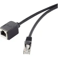 Renkforce RF-4394127 RJ45 Netwerkkabel, patchkabel CAT 5e F/UTP 5.00 m Zwart Verlengkabel Snagless, Vergulde steekcontacten 1 stuk(s)