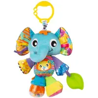 Playgro - Activiteiten vriend Elly Olifant - Baby speelgoed - Hangspeeltje - Kinderwagenspeeltje - Rammelaar - Kinderwagenaccessoire - Buggyaccessoire- Educatief Speelgoed - Knuffeldier