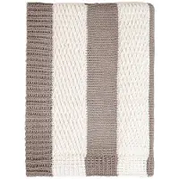 Homla RUDENS Plaid 130x170cm - Zacht Polyester, Ecru Strepen