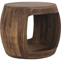 Wohnling Bijzettafel sheeshamhout 50 cm rond