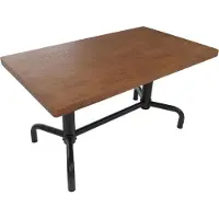 Mendler Eettafel -P31, eettafel, industriestijl, hout 140x80 cm ~ naturel, zwart onderstel