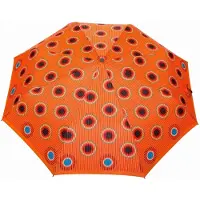 Parasol Automatische Paraplu Carbon Steel - Windbestendig tot 80 km/u - Oranje Cirkels