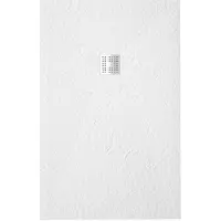 ZEZA Grade Douchevloer - 140x100cm - antislip - antibacterieel - mineraalmarmer - rechthoek - mat wit 400000000000019935