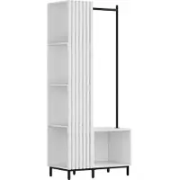 Vicco Garderobe Zinto Wit 80 x 187 cm met 5 opbergvakken, Model 57433