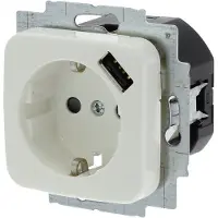 Busch Jaeger Stopcontact met USB | Busch-Jaeger | Reflex (Inbouw, Randaarde, Wit)