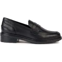 Geox D Walk Pleasure F Leren Dames Zwarte Mocassinschoenen