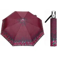 Parasol Automatische paraplu dames, glasvezel, 8 panelen, windbestendig, rood