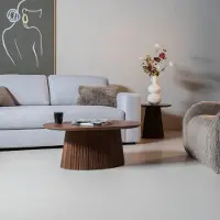 Giga Meubel Salontafel Salvador Walnoot Ovaal 90cm