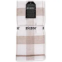 Ziczac Keukendoek Culinary Duo Waffle Brown (Set van 3) - 50 x 76 cm