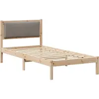 vidaXL Bedframe met hoofdeinde Taupe 90 x 190 cm Massief grenenhout