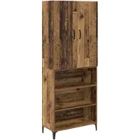 vidaXL Highboard Oud Hout 69,5 x 34 x 180 cm Bewerkt hout