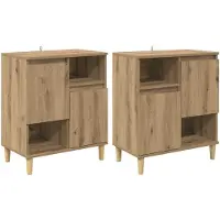 vidaXL Dressoirs 2 st Artisan Eiken 60 x 35 x 70 cm Bewerkt hout