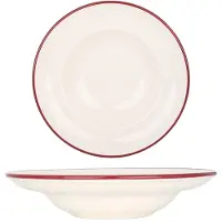 Bonna Pastabord linea burgundy porselein 27 cm (400cc) set van 2
