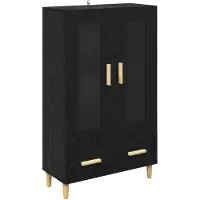 vidaXL Highboard Zwart Eiken 70 x 31 x 115 cm Bewerkt hout