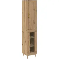 vidaXL Highboard 2 st Artisan Eiken 34,5 x 34 x 180 cm Bewerkt hout