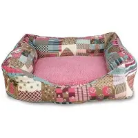 Arquivet bed, vierkant, met hartjes en strepen, 60 x 55 x 18 cm, 800 gram