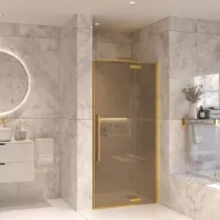 Sanivo Nisdeur Set Vigo Champagne Glas 80x200 Geborsteld Messing Goud