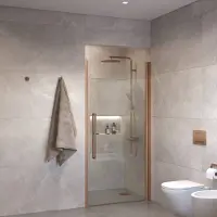 Sanivo suno nisdeur draaideur 100 cm geborsteld brons helder glas 8 mm nano