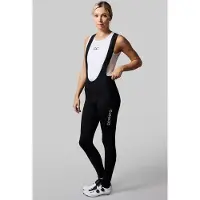 Acelera Intermediate Fietsbroek Lang Dames met Zeem en Bretels - Thermo Lange Wielerbroek - Winter Fietsbroek Lang - Zwart - Maat M