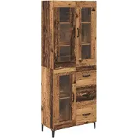 vidaXL Highboard Oud Hout 69,5 x 34 x 180 cm Bewerkt hout