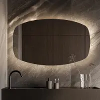 Martens & Meijer Spiegel Copenhagen 140x74 cm Deens Ovaal Incl. Indirecte Verlichting Rondom, Incl. Verwarming & Dimbare Sensor