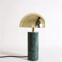 Baccaris Adei Tafellamp Green | Gold | Ø: 20 x H: 35 cm