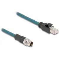 DeLOCK M12 8-pins X-gecodeerd (m) - RJ45 (m) industriële netwerkkabel | CAT6a | PUR | 0,50 meter